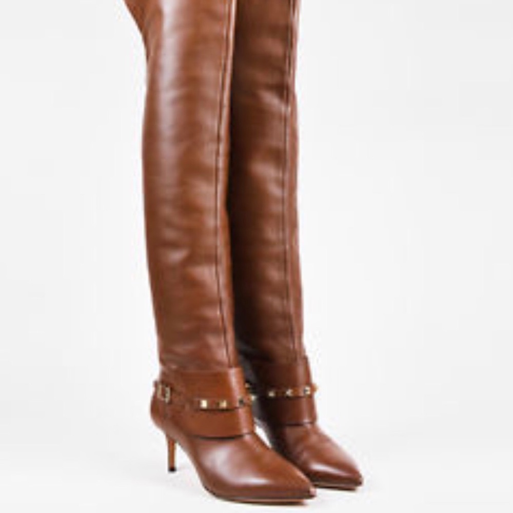 Valentino Rockstud over the knee brown boots 37.5